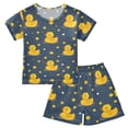 thumbnail image 1 of Duck Pattern Summer Pajama Set Soft Cotton Short Sleeve Sleepwear 2PCS Pajama Sets Breathable Lounge Set Size 8Y, 1 of 7
