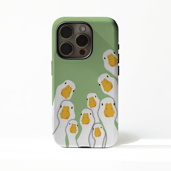 Duck Pattern Tough Case for Apple iPhone, Dual-Layer Polycarbonate TPU Protective Phone Cover