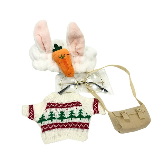 Duck Plush Toy with Glasses - Adorable 12-Inch White Duck Stuffed Animal with Interchangeable Costumes - Soft for Kids and Decoration