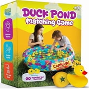 ArtCreativity 20 Rubber Duck Matching Game with 3" Pool for Kids Ages 3+ - Duck Pond Carnival Game, Yellow