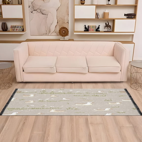 Duck Pond Scene 72x23.5" Bedroom Runner Rug, Durable and Non-Slip for Hallways and Living Rooms