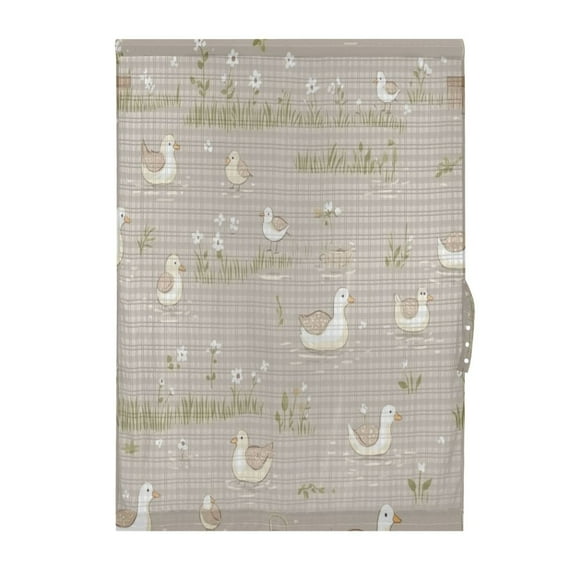 Duck Pond Scene Door Curtain 25x40in Privacy Mesh with UV Protection Tie Back Rod Pockets