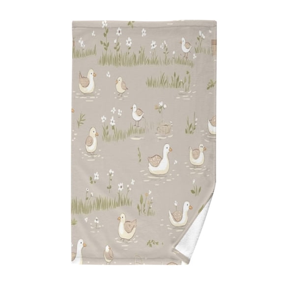 Duck Pond Scene Soft 100% Cotton Towel, High Absorbency, Single Pack, 16" x 28"