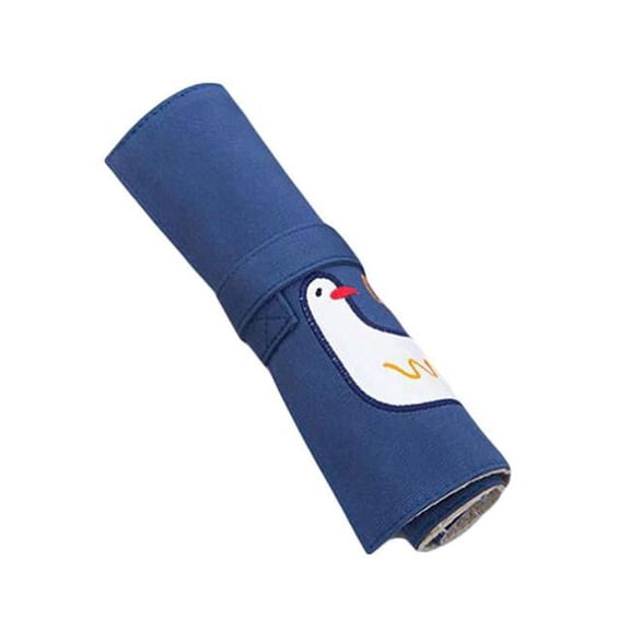 Duck Portable Canvas Pen Case Cosmetic Pencil Pouch Roll up Pencil Case
