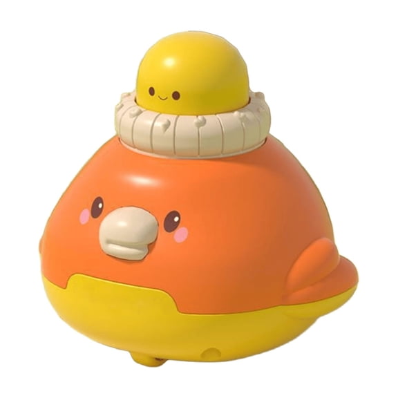 Duck Press and Go Toy Car, Friction Powered Vehicle, Animal Shape Inertia Slider, Interactive Moving Play Activity, Orange