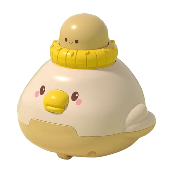 Duck Press and Go Toy Car, Friction Powered Vehicle, Animal Shape Inertia Slider, Interactive Moving Play Activity, White