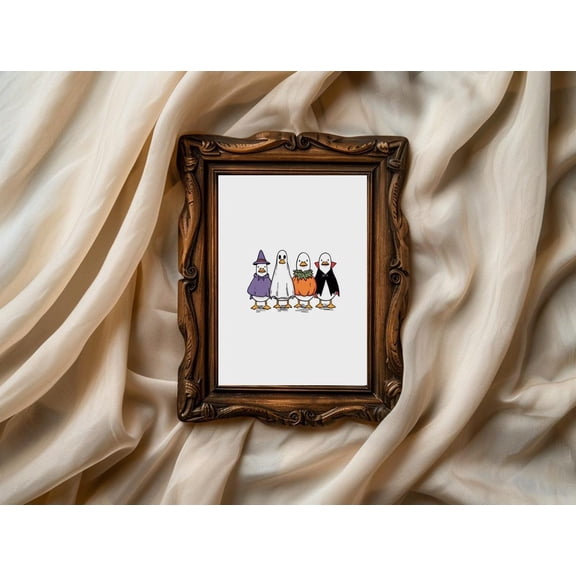 Duck Print Whimsical Costume Ducks Room Decor Poster Decor, Unframed Poster Size 8x12 F03.1.22l1011