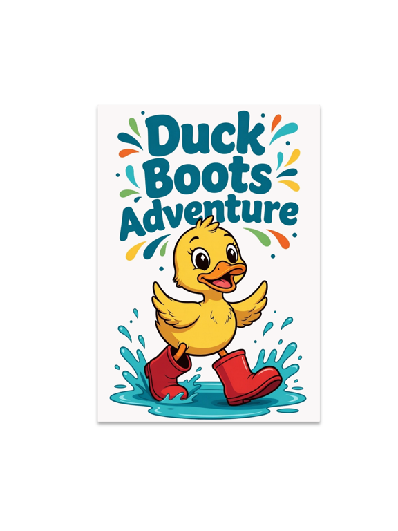 Duck Puddle Splash Wall Art - Duck Boots Adventure - 13x19 Poster Print