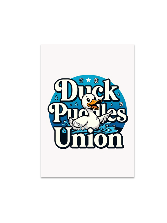 Duck Puddles Union Playful Wall Art - Home Decor Enthusiast - 13x19 Poster Print