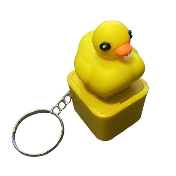 Duck Quacking Fidget Toy Keychain with Vibrant Lights Interactive Stress Relief Toy for Anxiety Reduction and Relaxation