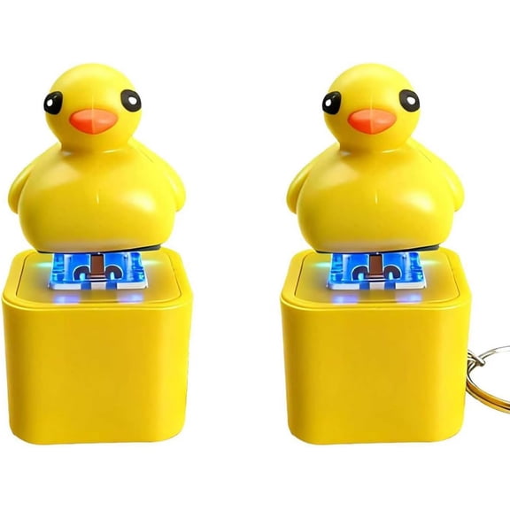 Duck Quacking Fidget Toy, Rechargeable Quacking Duck Keychain with Sound LED Lights, Duck Fidget Clicker, Fun & Portable Anxiety Relief Toy (Duck)