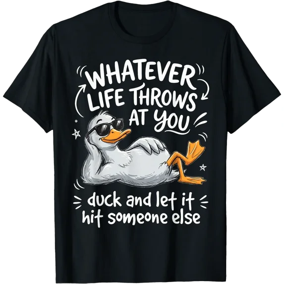 Duck Quote Teens Cartoon T-Shirt - Walmart.com
