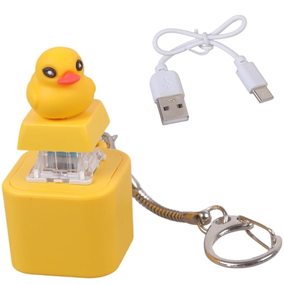 Duck Rechargeable Mechanical Keyboards Switches Keychains Speaker Toy Switches Tester Stress Relief for Adult