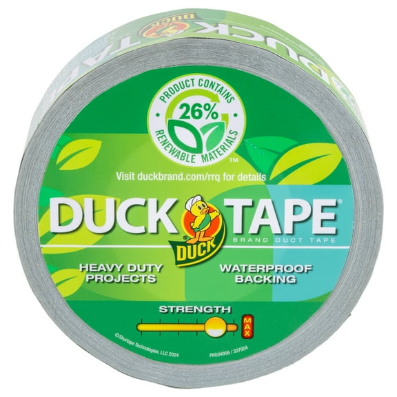 Duck Renewable Material Duck Tape - Silver, 1.88 in. x 45 yard