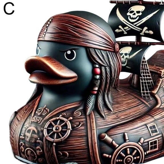 Duck Resin Duck Figurine Duck Unique Duck Desktop Ornament Pirate Ship Captain