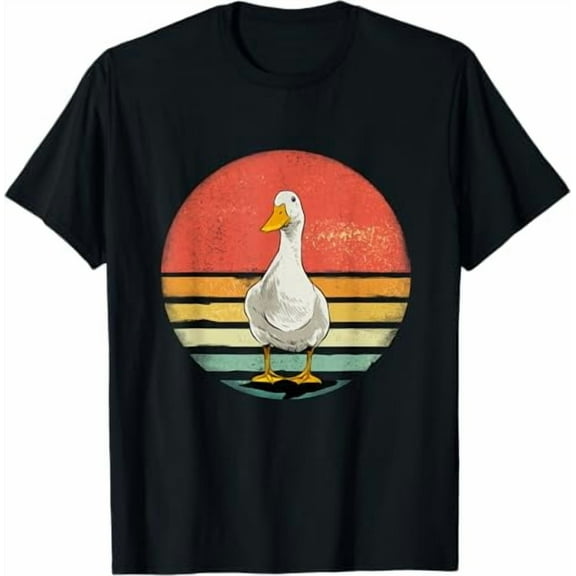 Duck Retro Vintage Duck Farm Animal Duck Lover T-Shirt ,Black Color,Size L