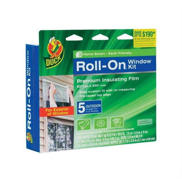 Duck Roll-On Window Insulation Film: Outdoor, 62 in. x 200 in.