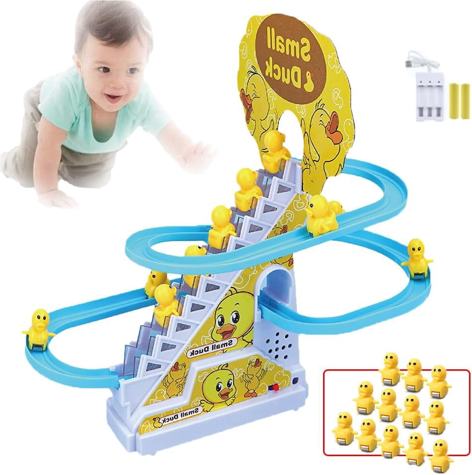 Duck Roller Coaster, Small Duck Climbing Stairs Toy, Electric Roller ...