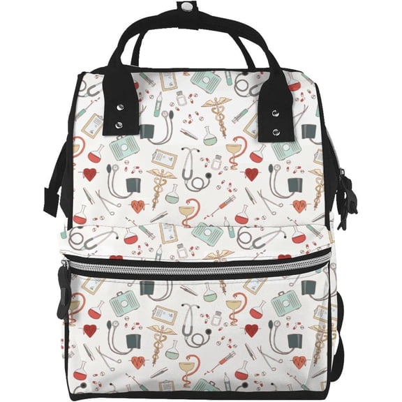 Duck Rubber Diaper Bag Backpack For Baby Girls, Mom Waterproof Large Nappy Bags For Women