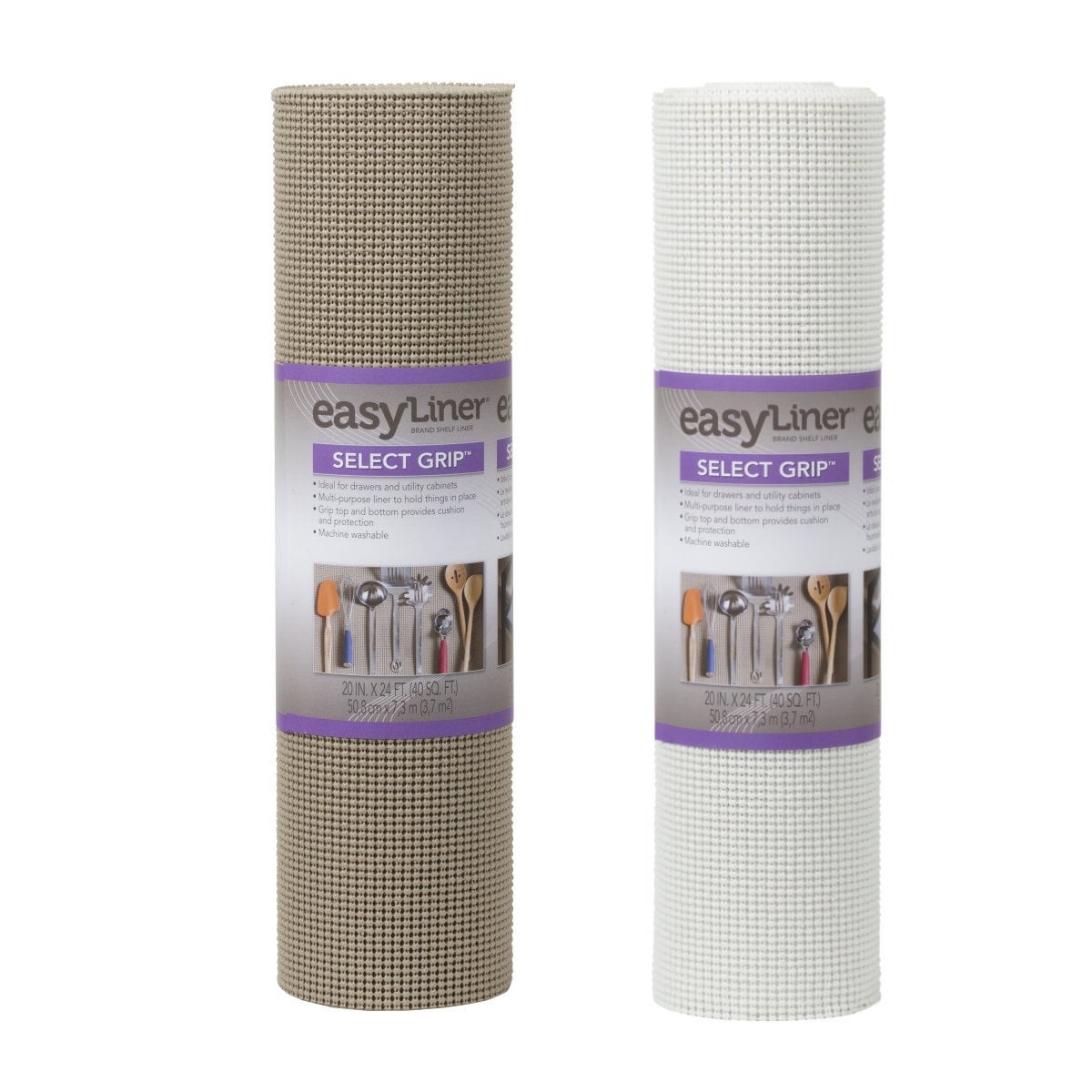 Duck Select Grip EasyLiner Non Adhesive Shelf and Drawer Liner, 20 x 24'  White