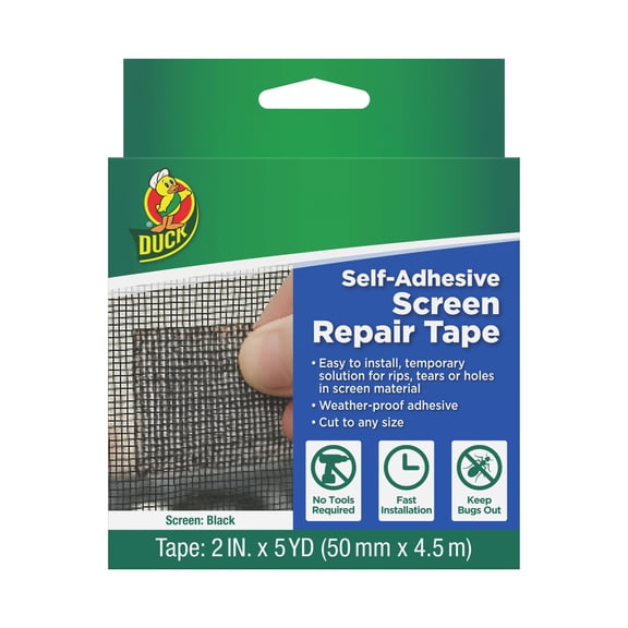 Duck Self-Adhesive Screen Repair Tape 2"x15' - Black