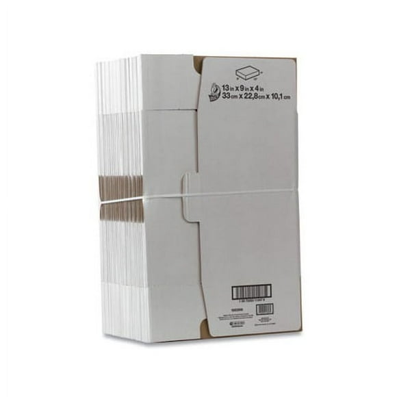 Duck Self-Locking Mailing Box, 13 in. x 9 in. x 4 in., White, 25-Count