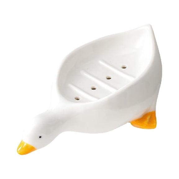 Duck Shaped Self Draining Soap Box For Shower,Bathroom,Kitchen Sink,Ceramic Tray Support