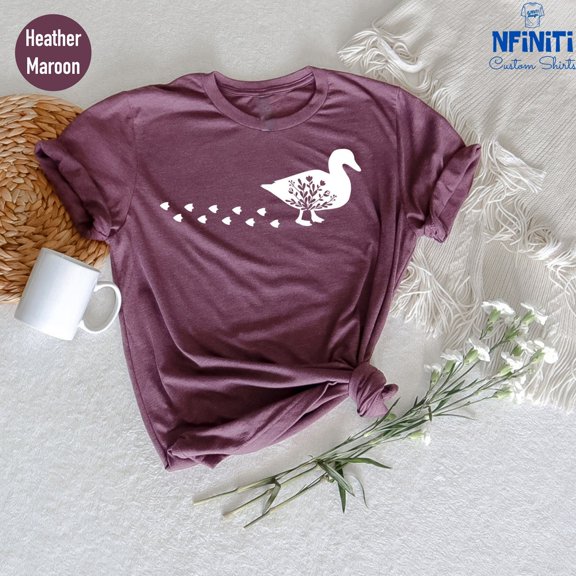 Duck Shirt: Floral Duckling, Animal Lover Tee All Size S-5Xl