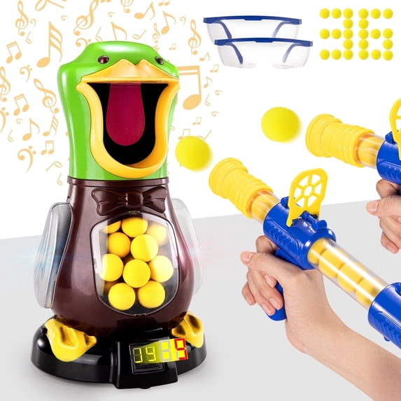 Moveable Toy Duck Shooting Toys for Kids, 2 Packs of Toy Foam Blasters with Movable ...