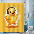 thumbnail image 1 of Duck Shower Curtain Cute Yellow Cartoon Animal Character Themed Funny Kids Shower Curtain for Bathroom Decor Set with 12 Hooks 72x72 inches (B), 1 of 6