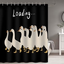 Duck Shower Curtain, Funny Shower Curtain, Cartoon Animal Shower Curtain Game Theme Cute Ducks and Geese, Cool Teen Kids'' Bathroom Decor Set with 12 Hooks 72x72 Inches