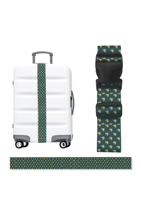 Duck Silhouette Pattern Art Adjustable Luggage Strap, 2-Inch Wide Heavy-Duty Suitcase Belt, Buckle Travel Bag Securing Band