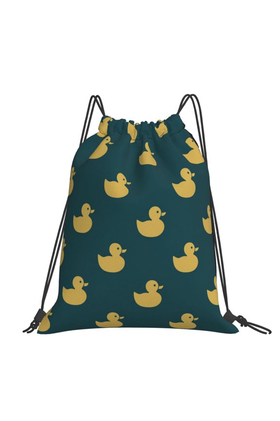 Duck Silhouette Pattern Art Large Drawstring Backpack Casual Cinch Sack Bag Backpack for Sports Hiking Travel Gym