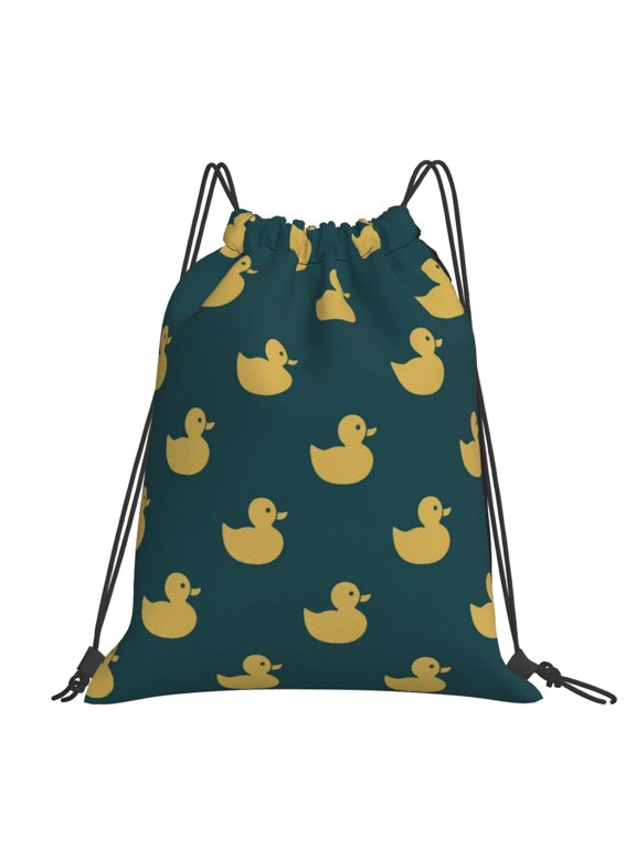 Duck Silhouette Pattern Art Large Drawstring Backpack Casual Cinch Sack Bag Backpack for Sports Hiking Travel Gym