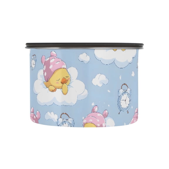 Duck Sleeping Airtight Coffee Bean Canister 17oz Food Storage Containers with Lids For Gournd, Tea, Sugar, Flour, Rice, Cereal, Candy Cookie Jar