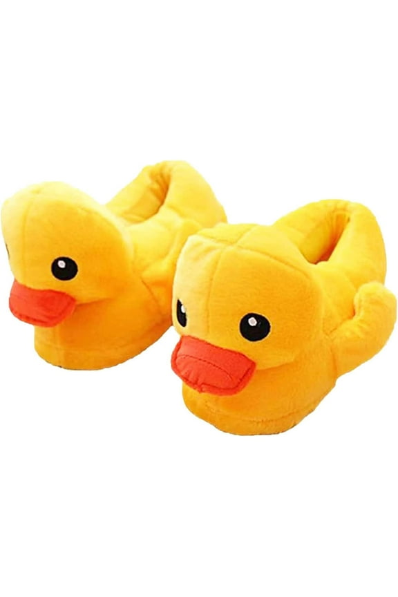 Duck Slippers, Yellow Duck Plush Cotton Slippers Household Shoes Antiskid Indoor Home Slippers