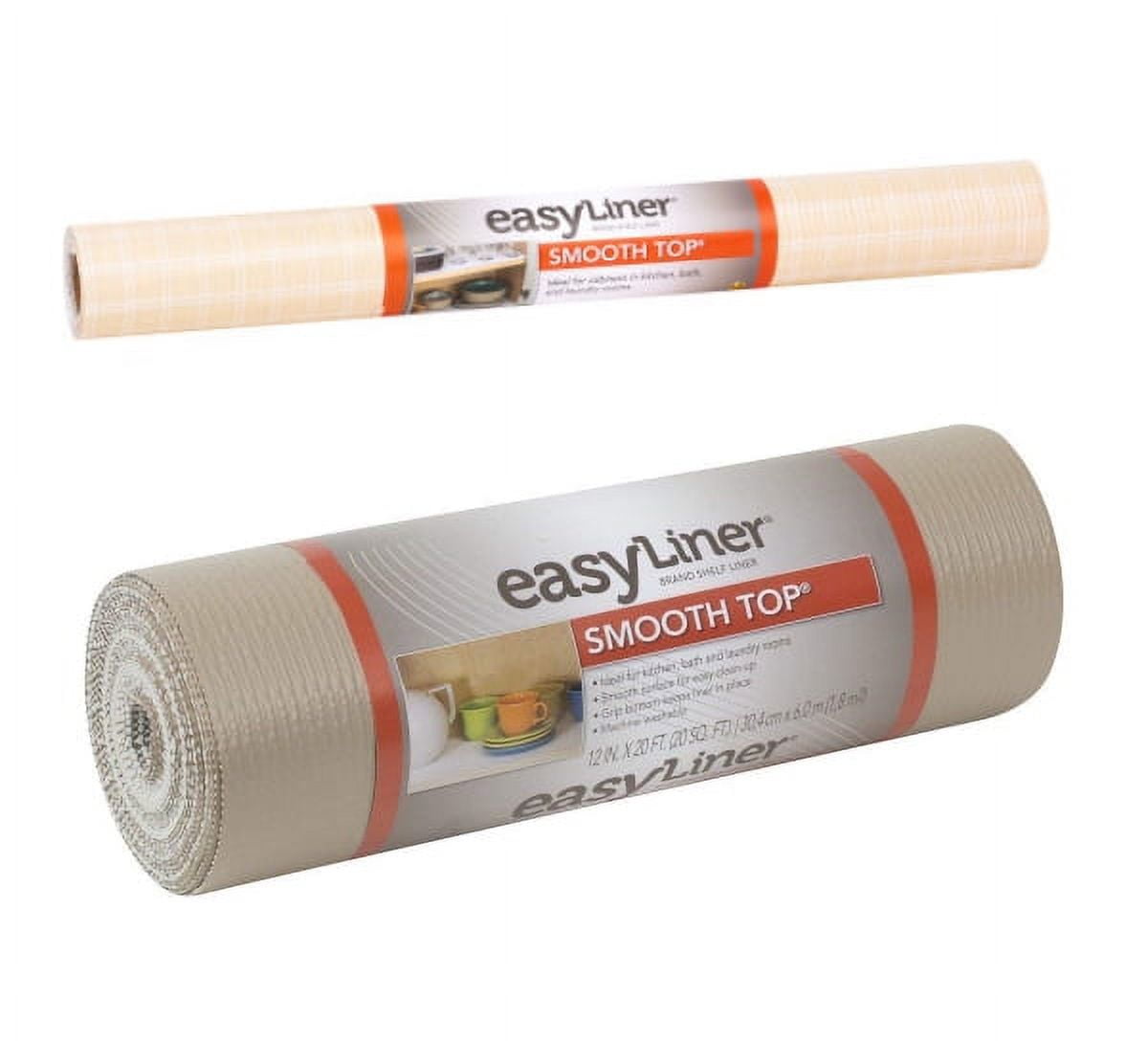 Duck Smooth Top EasyLiner Shelf Liner, 20 in x 6 ft Plaid Sandstone