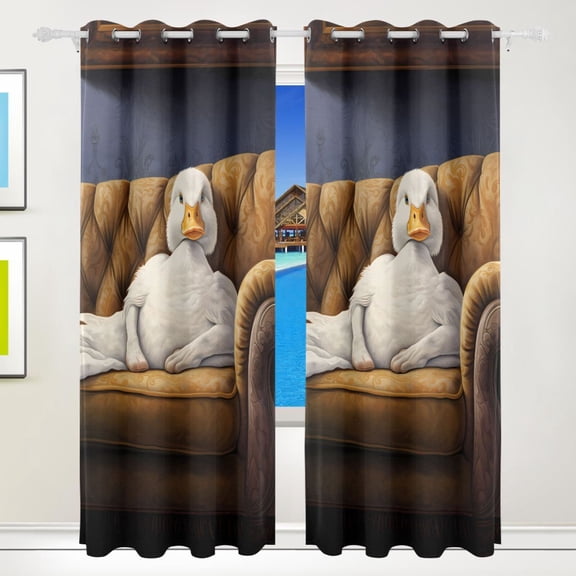 Duck Sofa Black Out Curtains 84 Inch Length for Bedroom Living Room Windows 2 Panels Set