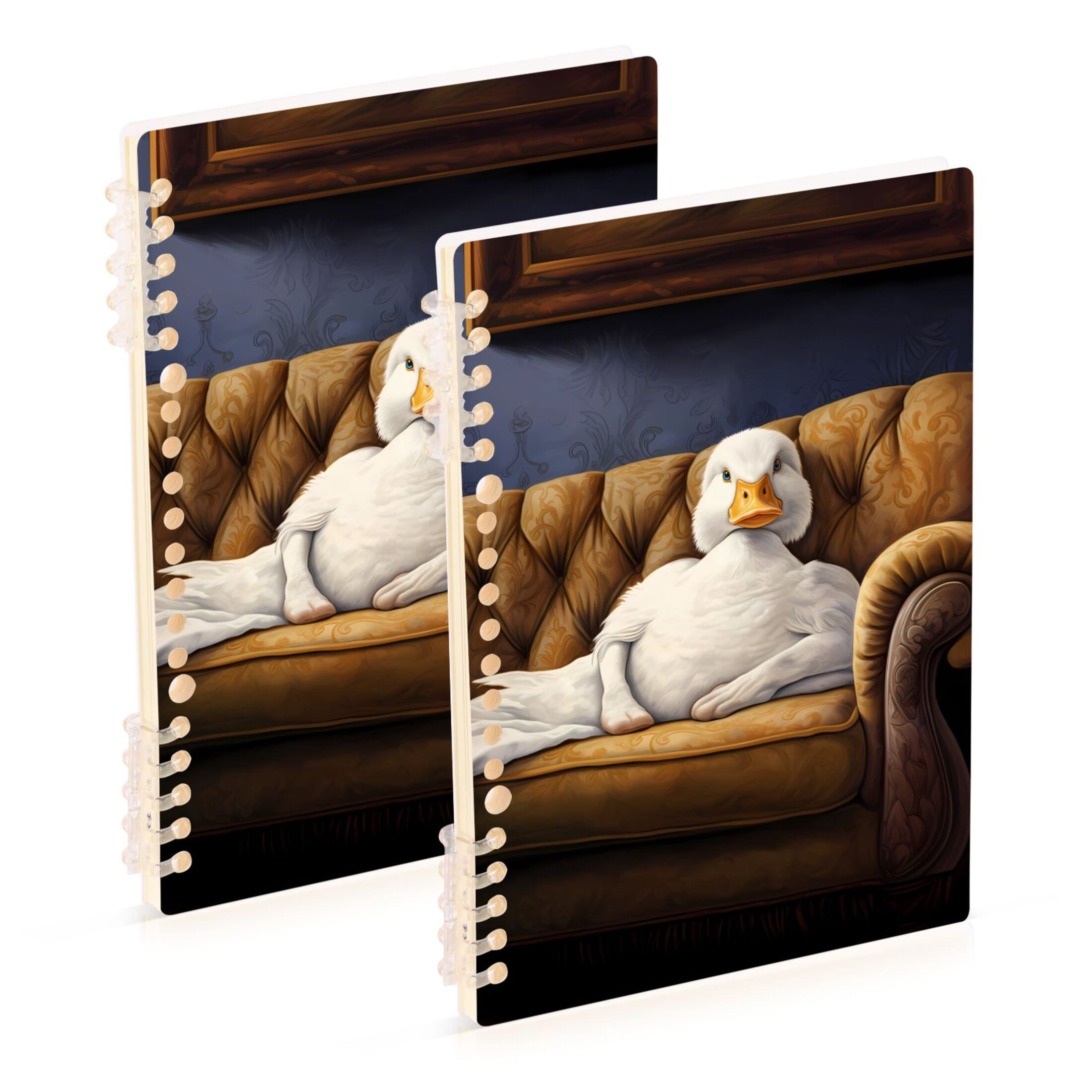 Duck Sofa Ring Binder Notebook Journey Note Diary College Ruled Spiral ...