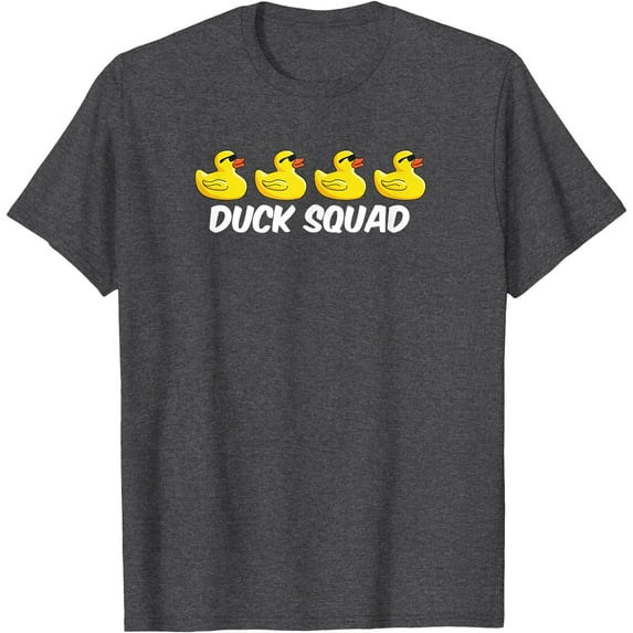 Duck Squad Cool Funny Unisex Softstyle T-Shirt,Dark Heather Grey Color,Size 5XL