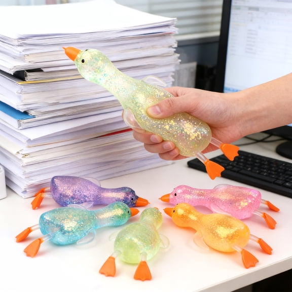 Duck Squishy 6Pcs Slow Rising Squishy Toys, Soft Stress Relief Balls for ADHD Adults Kids and Daily Desk Use (6 Colors)