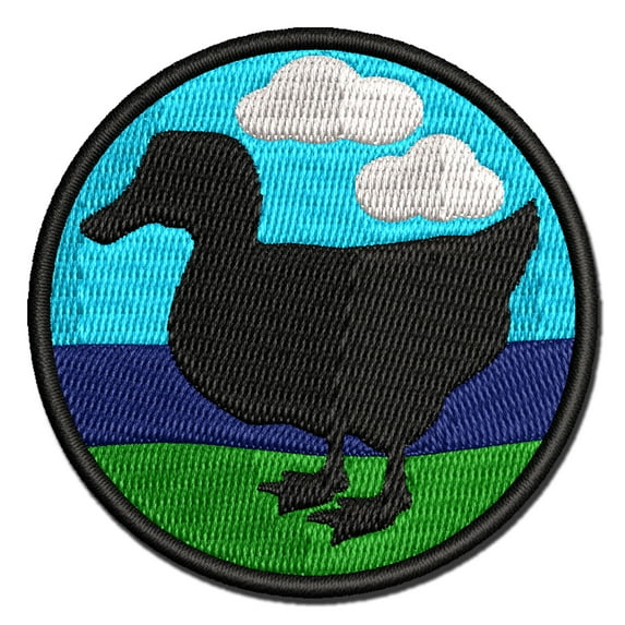 Duck Standing Mallard Solid Applique Multi-Color Embroidered Hook & Loop Patch - 2.0 Inch Mini