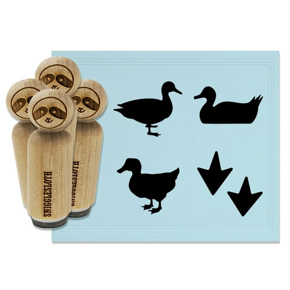 Duck Standing Swimming Tracks Footprints Rubber Stamp Set for Scrapbooking Crafting Stamping - Mini 1/2 Inch
