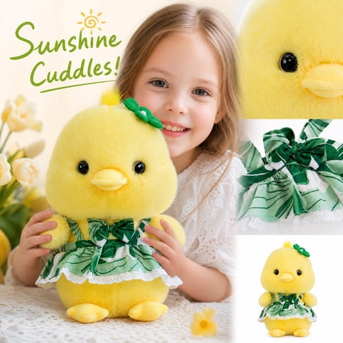 Duck Stuffed Animal Cute Small Plush Toys for Babies Toddlers Girls Soft Plush Duck with Tropical Outfit Ideal Birthday Or Summer Gift