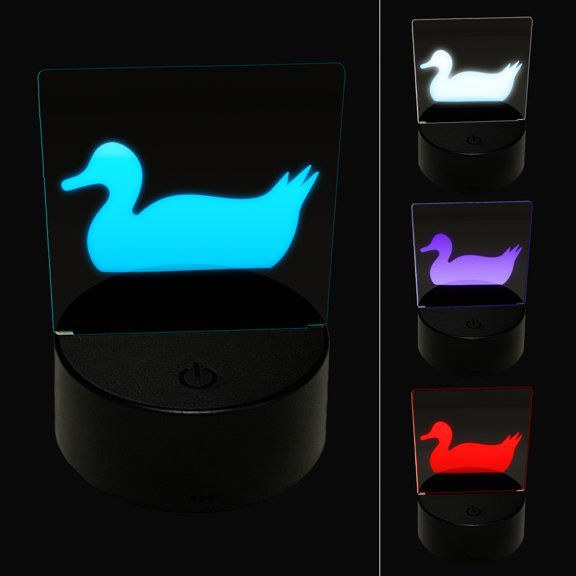 Duck Swimming Solid LED Night Light Sign 3D Illusion Desk Nightstand Lamp