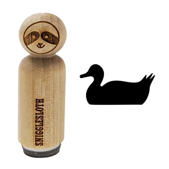 Duck Swimming Solid Rubber Stamp for Scrapbooking Crafting Stamping - Large 1-1/4 Inch