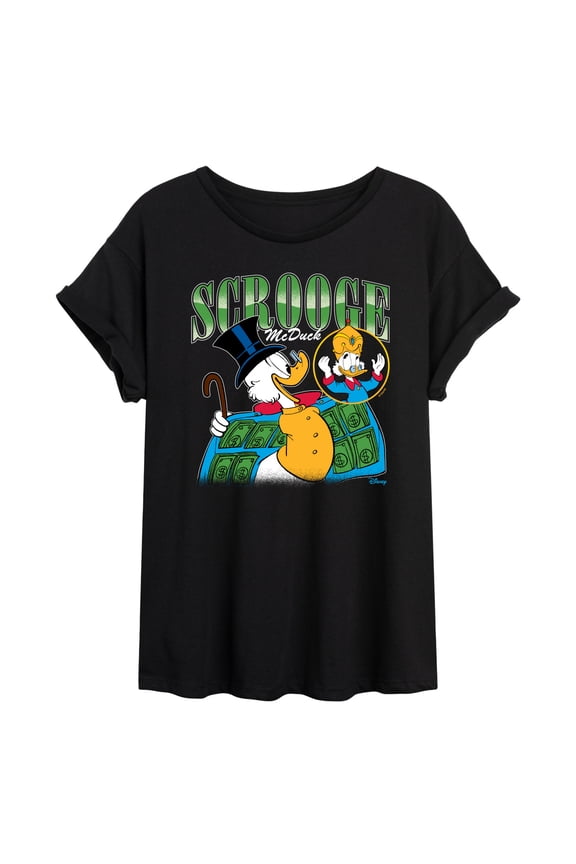 Duck Tales - Scrooge McDuck Bootleg - Juniors Oversized Graphic T-Shirt