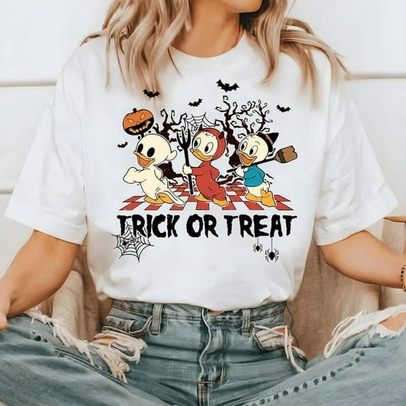 Duck Tales Trick Or Treat T-shirt, Huey Dewey Louie Witch Hazel Shirt, Duck Tales Disney Halloween Shirt, Mickey_s Not So Scary Party 2025