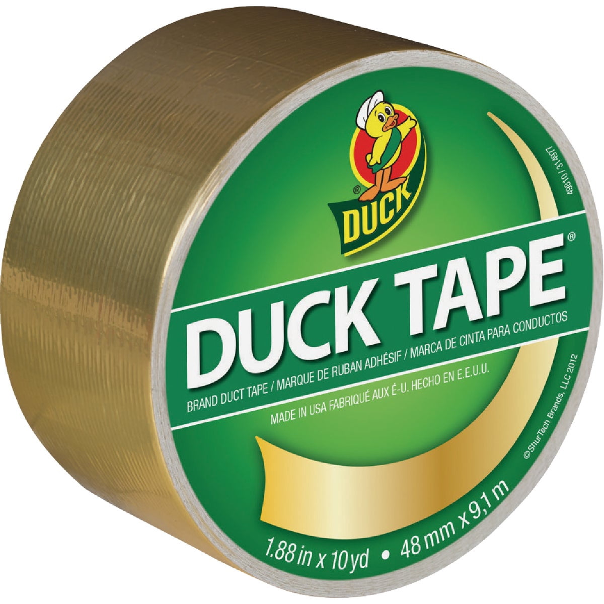 Duck Brand Color Duct Tape Metallic Gold - 1.88 in x 10 yds - 6 Rolls — Residential Use, Standard Application