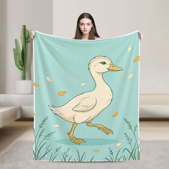 Duck Throw Blanket, Cute Cartoon Duck Blanket For Living Room Decor, Warm Cozy Couch 50x40